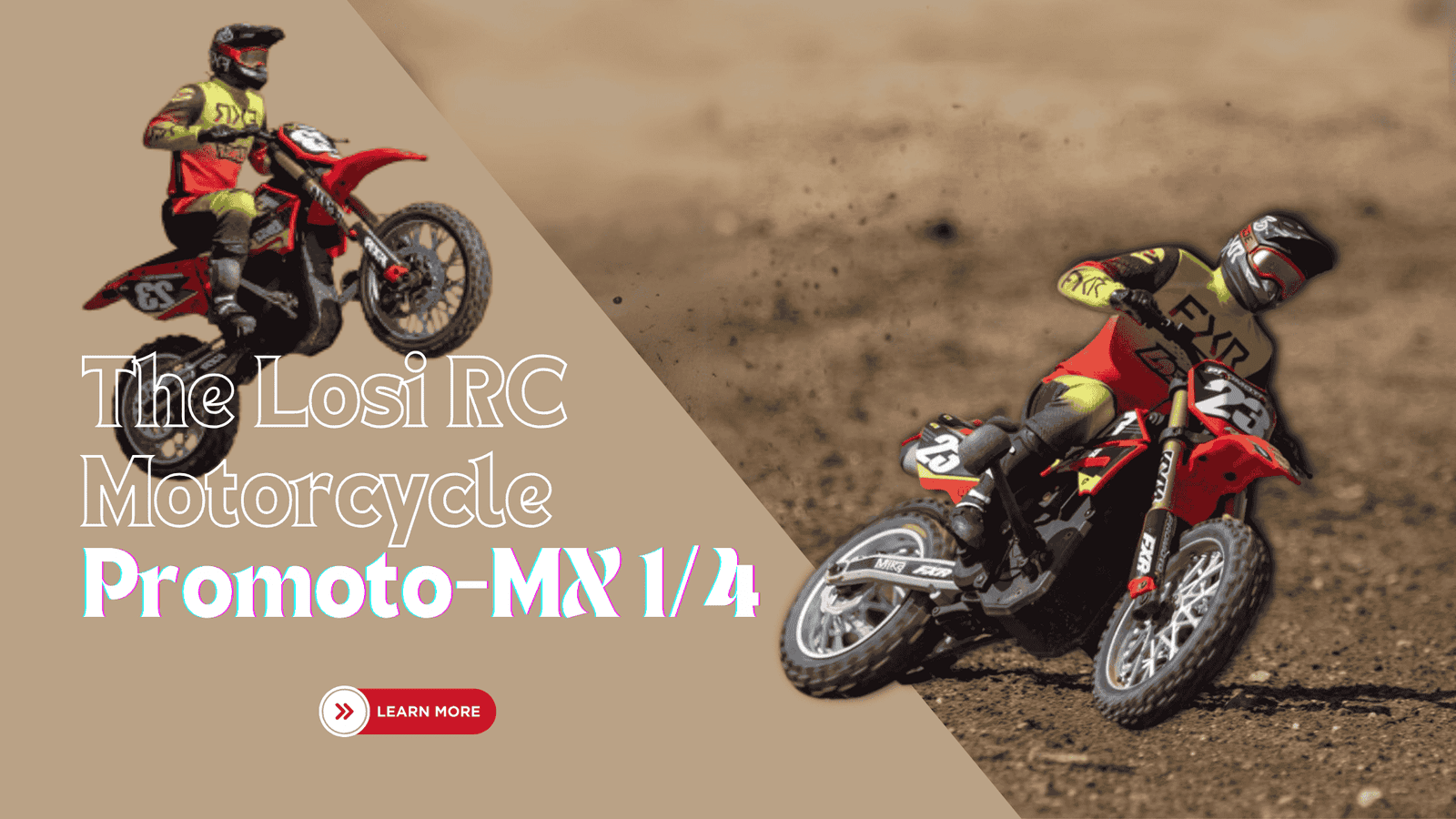 The Losi RC Motorcycle Promoto-MX 1/4